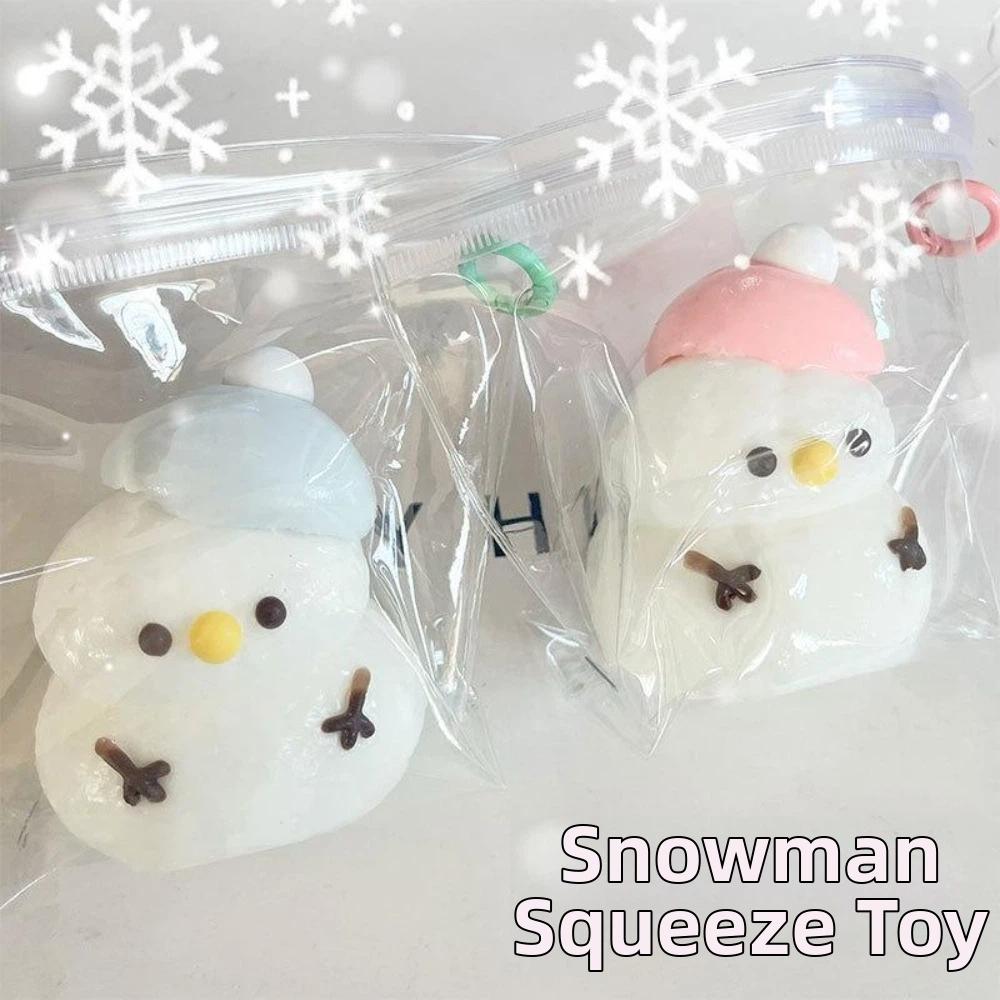 Super Soft Snowman Squeezing Toy Anxiety Relief Stress Ball Non Rebound Fidget Toy  Christmas Gift