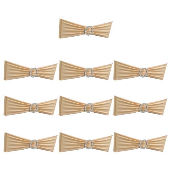 10 шт. чехлов на спинки стульев, однотонные, с круглой пряжкой, эластичные, многоразовые