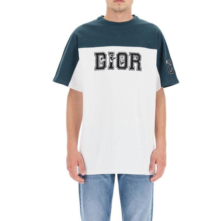 DIOR Quarterly New Products T-Shirts Men's Green Crew Neck Moderate 193J646A0554-680