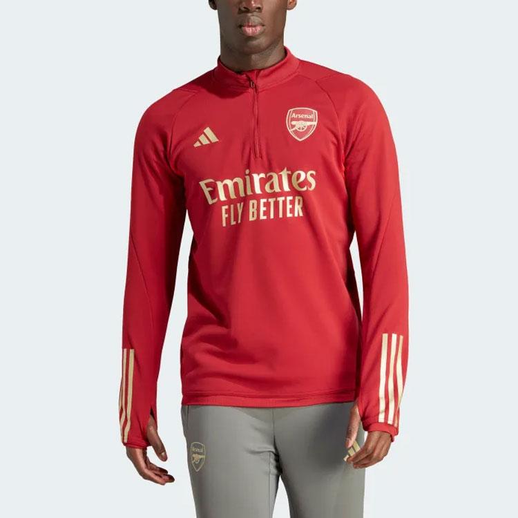 Adidas Мужской тренировочный топ Arsenal Tiro 23 с буквенным принтом в полоску, красный IJ7789