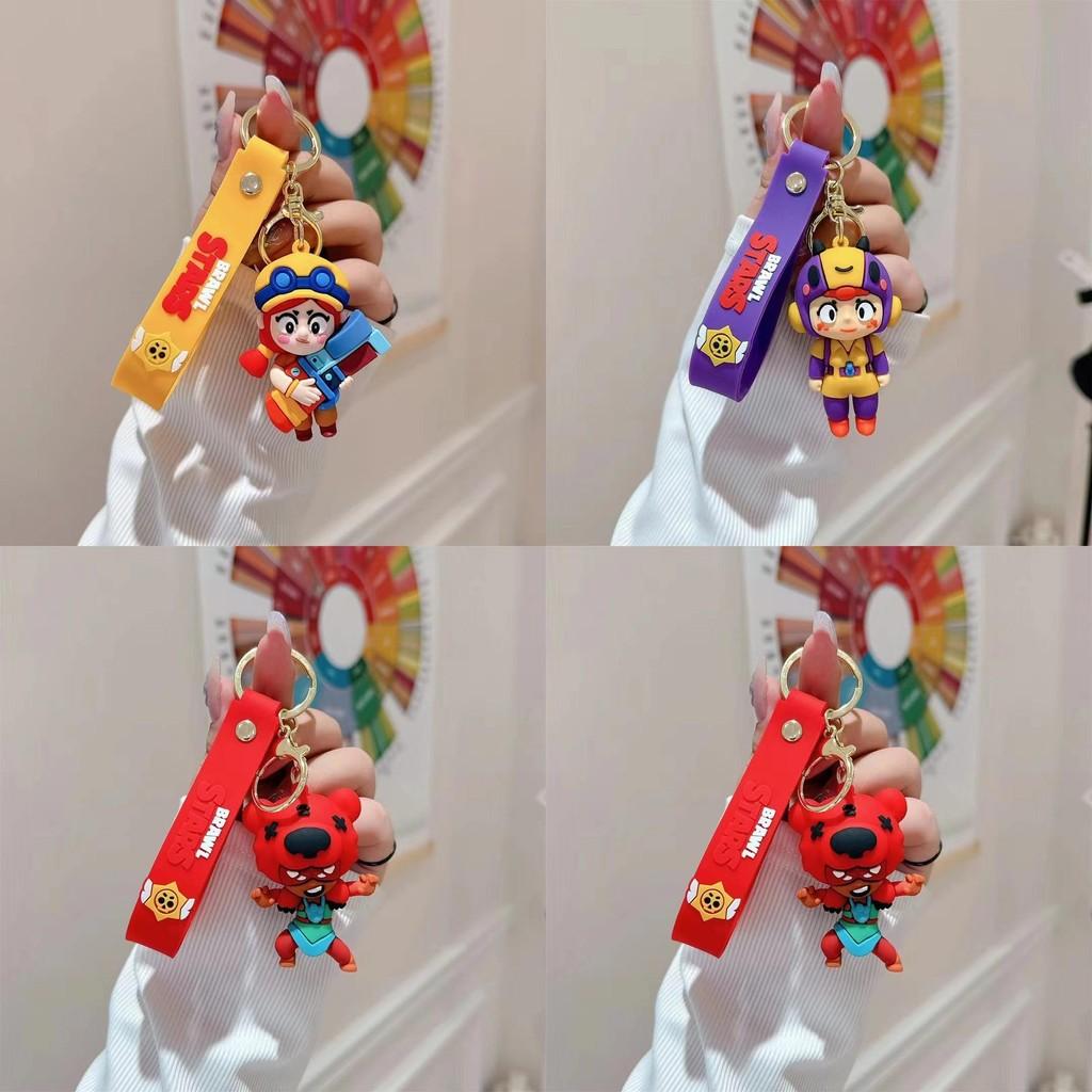 Милый мультяшный силиконовый брелок для ключей от машины Brawl Stars Нита Джесси Би Спайки Пэдди