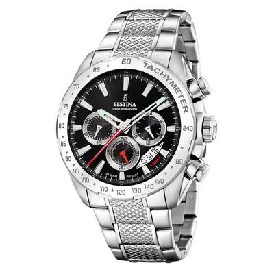 Chrono Sport Кварцевые мужские часы из нержавеющей стали с черным циферблатом F20668-4 100M