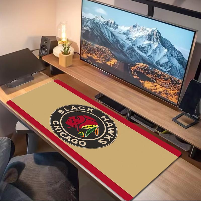 Chicago Blackhawks2 Print Cushion Non-slip Laptop Tablet Big Mousepad XXL Mat Mini PC Playmat With Lock edge
