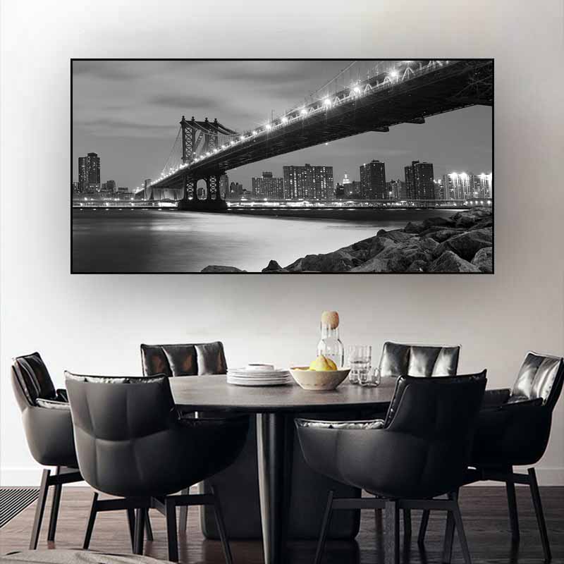 Горизонт Торонто, пейзаж, настенные художественные постеры и принты, черно-белые, вид на город Торонто, холст, живопись, художественные фотографии, домашний декор