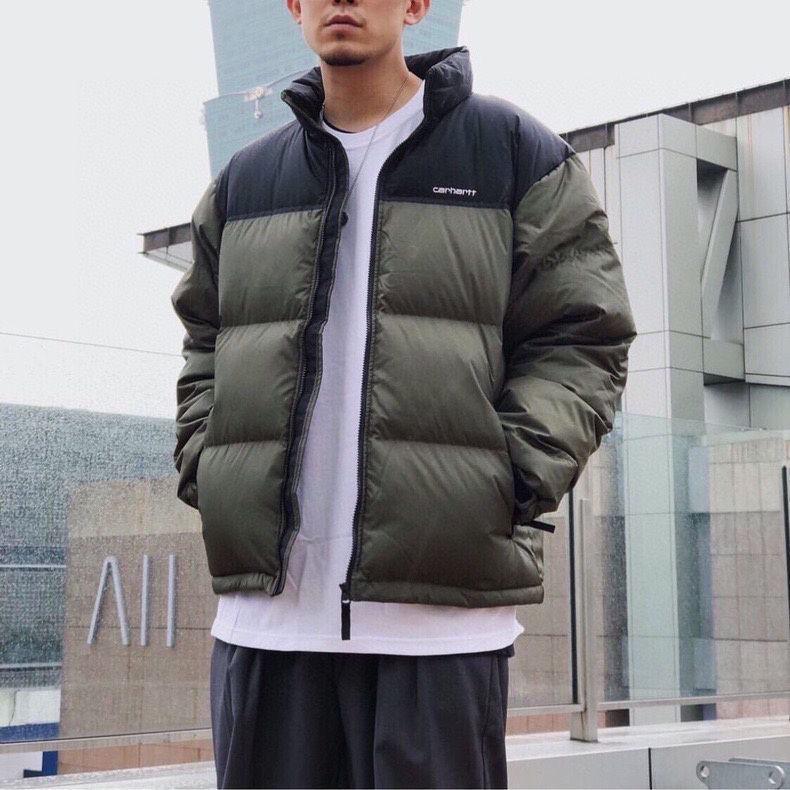 Пуховая хлопковая куртка Carhartt: Зимняя версия, защищающая от холода и ветра, с вышивкой для мужчин и женщин - Модная верхняя одежда для пар