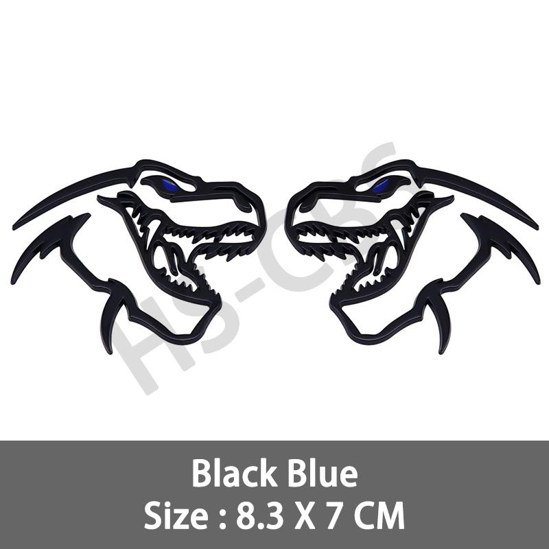 2Pcs Metal Hollow Style Tyrannosaurus Rex Totem Badge Dinosaur Head Emblem Stickers For TRX Raptor Accessories