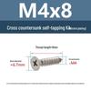 YiguYigu Nickel-Plated Phillips Flat Head Self-Tapping Screws M1-M5, Carbon Steel