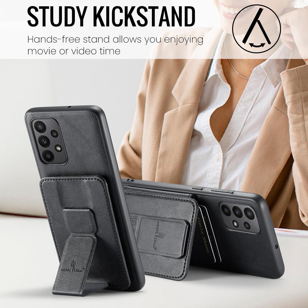 Чехол для Samsung Galaxy A73 5G с держателем для карт, защитная накладка для телефона из кожи+ТПУ