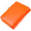 Яркое вертикальное женскон портмоне с монетницей на молнии из натуральной кожи флотар CANPELLINI Wallet 21602 Оранжевое