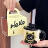 Ceramic Cat Mug with Lid - Cute Office Cup, Couple Gift, Souvenir Boxed, Birthday Present