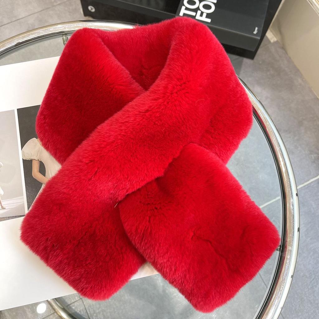 Зимний шарф из искусственного меха унисекс — толстый, вязаный, мягкий и стильный аксессуар для модного теплого комфорта