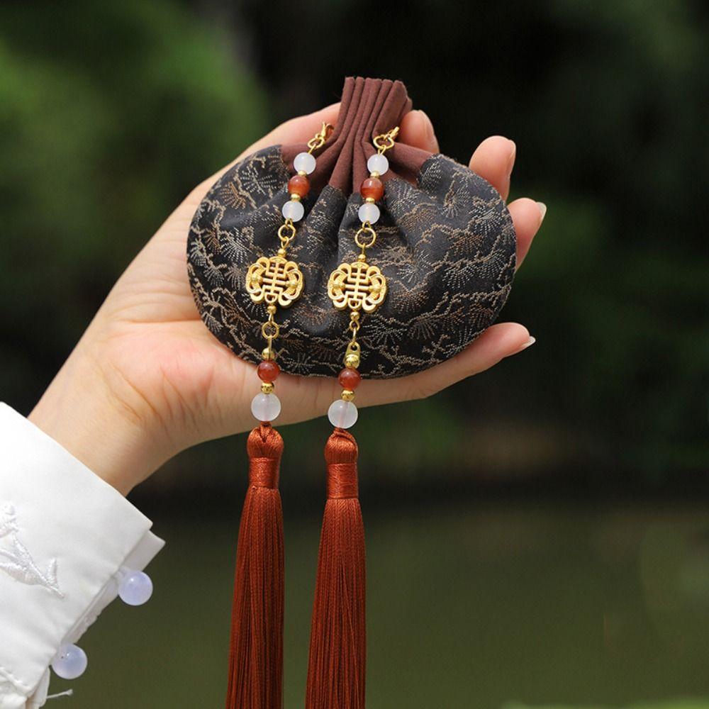 Embroidery Tassel Storage Sachet Empty Hanging Pouchperfume Bag Blessing Gift
