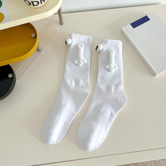 1 Pair Linking Couple Socks Magnetic Suction 3D Doll Couple Socks Couple Holding Hands Funny Socks Mid-Tube Cute Socks Funny Gifts for Women Men