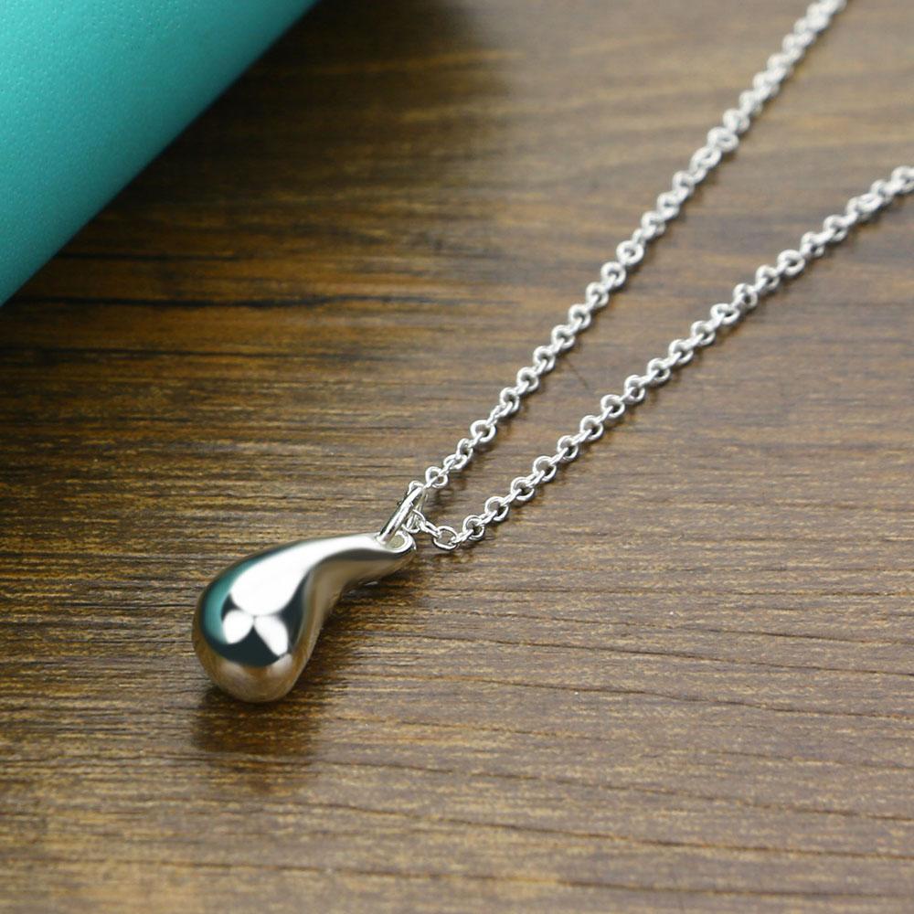 925 пробы штампованное серебро симпатичное ожерелье с подвеской в виде капли воды для женщин роскошные модные ювелирные изделия вечеринка свадебные аксессуары подарок