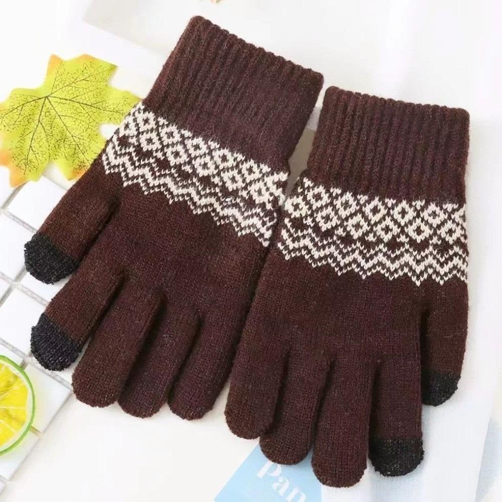 Warm Winter Knitted Gloves Thickened Cycling Gloves Fashion Touch Screen Gloves for Men Women