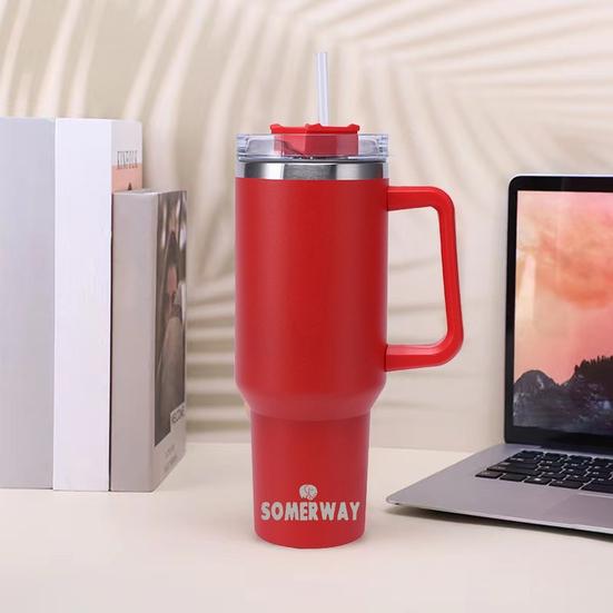 Yousheng термостакан из нержавеющей стали на 40 унций с вакуумной изоляцией и многоразовой соломинкой для путешествий дома и офиса