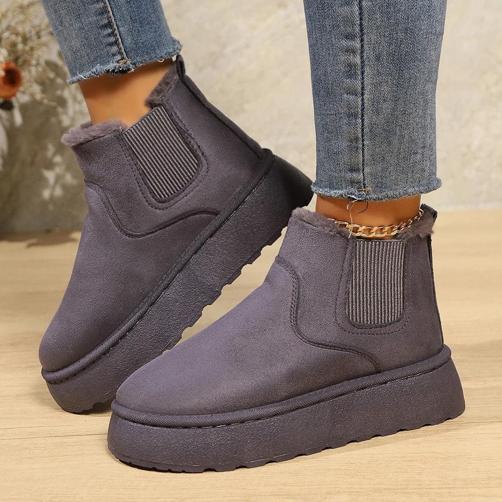 Luxury Snow Boots Women's Low Shoes Flat Heel Booties Ladies Winter Footwear Boots Women Thickening Plus Velvet Warm Boots