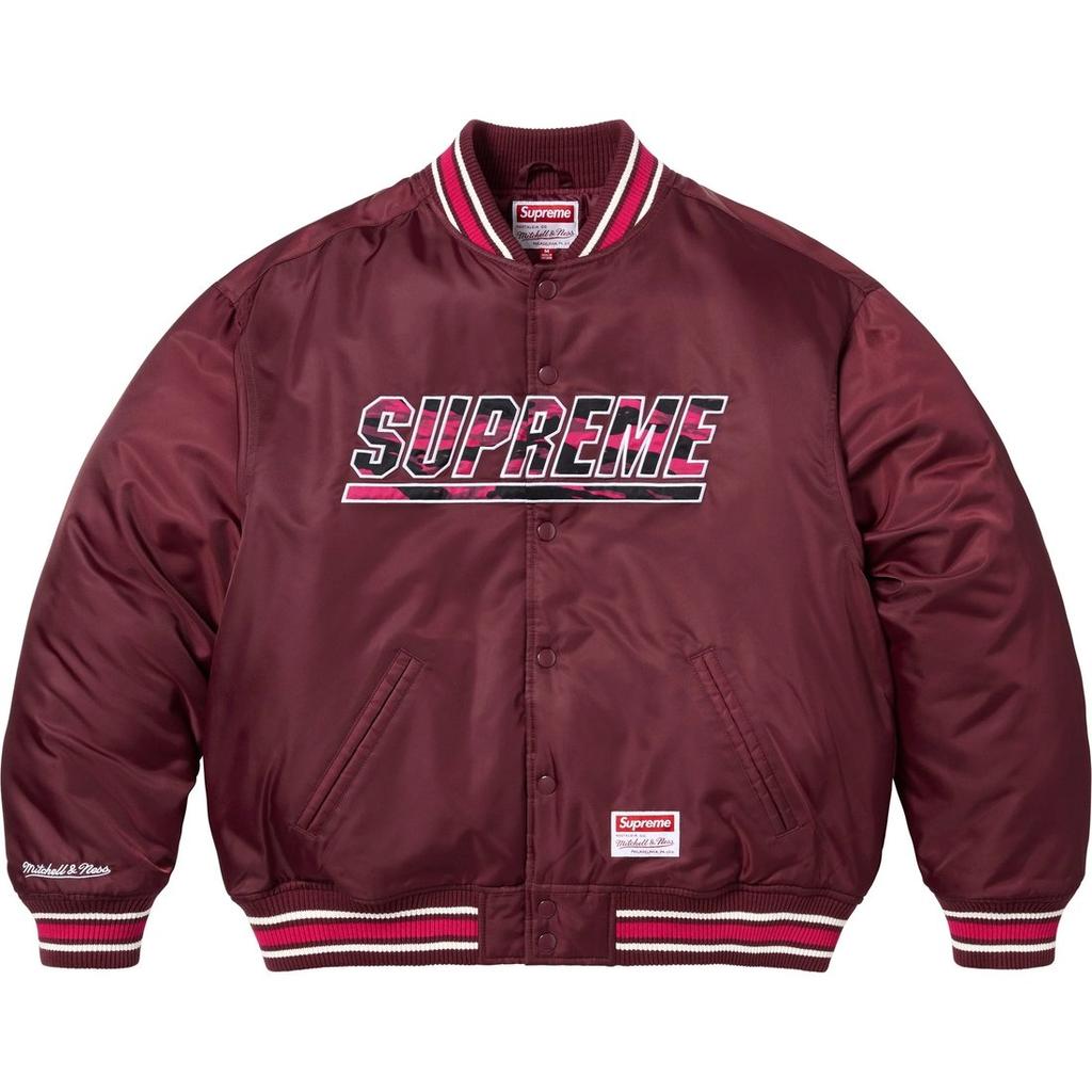 Supreme Mitchell & Ness Camo Logo Varsity Jacket SUP-SS25-009