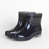 Black Polka Dots Women's Rain Shoes Waterproof Non Slip Kitchen Work Rubber Shoes Pvc Short Tube Rain Boots Summer Shoes