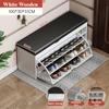 Shoe Cabinet Stool Household Entrance Wooden Shoes Changing Benchs Cabinet Seat Stools Integrated Large Capacity Shoe Rack Bench