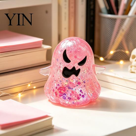 Elastic Squeezing Toy Halloween Ghost Stress Relief Toy, Spooky Glitter Squeeze Soft TPR Fidget Clear Sensory for Focus and Relaxation Slow Rebound