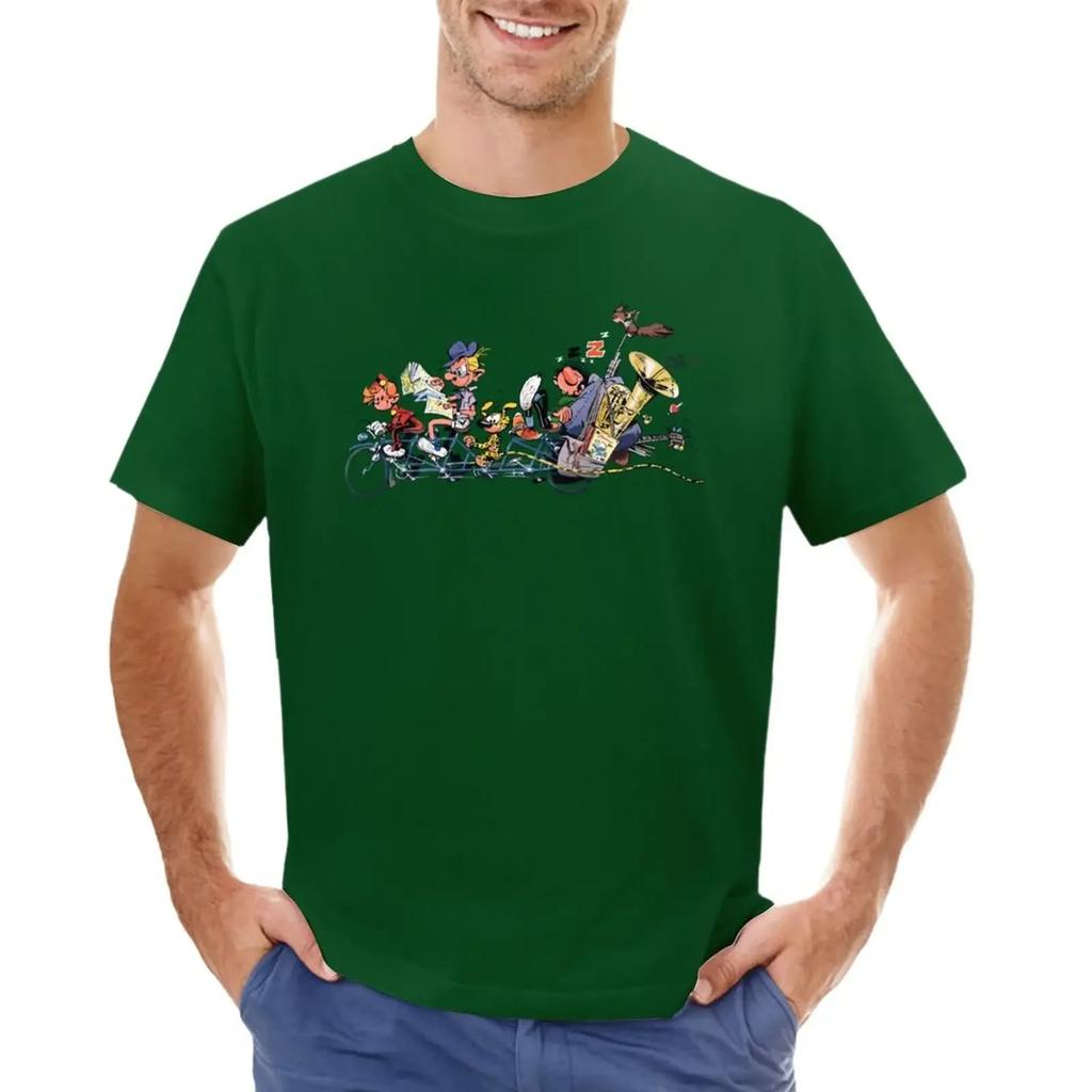 Gaston Marsupilami And Spirou Tshirt Anime Boys Animal Print Designer T Shirt Unisex Short Sleeve Round Collar New In Tops Tees