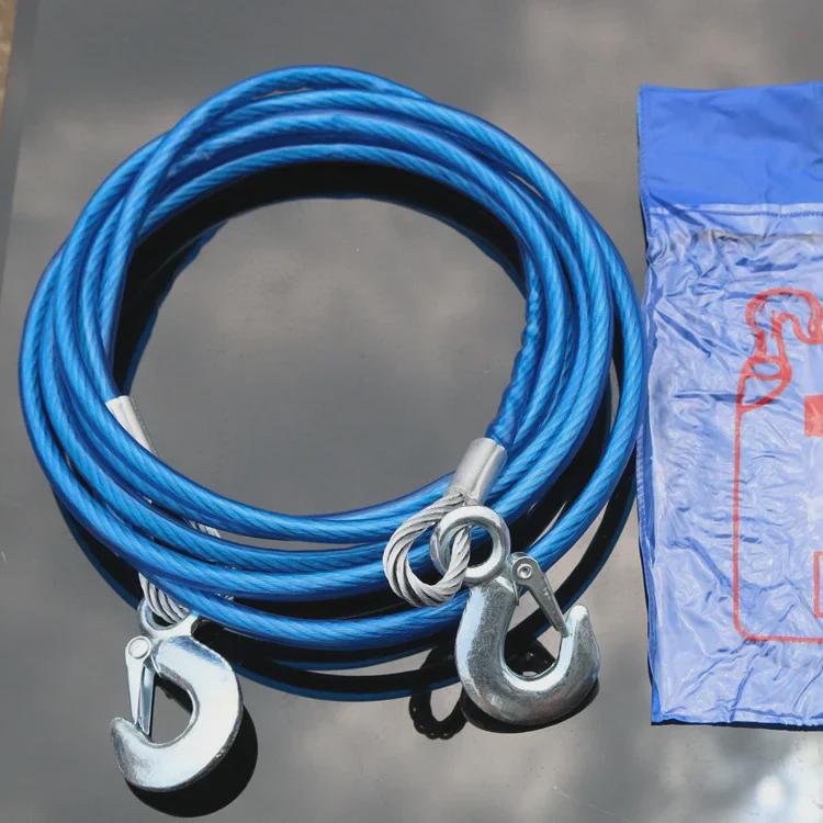 4m 5-Ton Car Tow Rope with Hooks - Safe Self-Driving Emergency Equipment