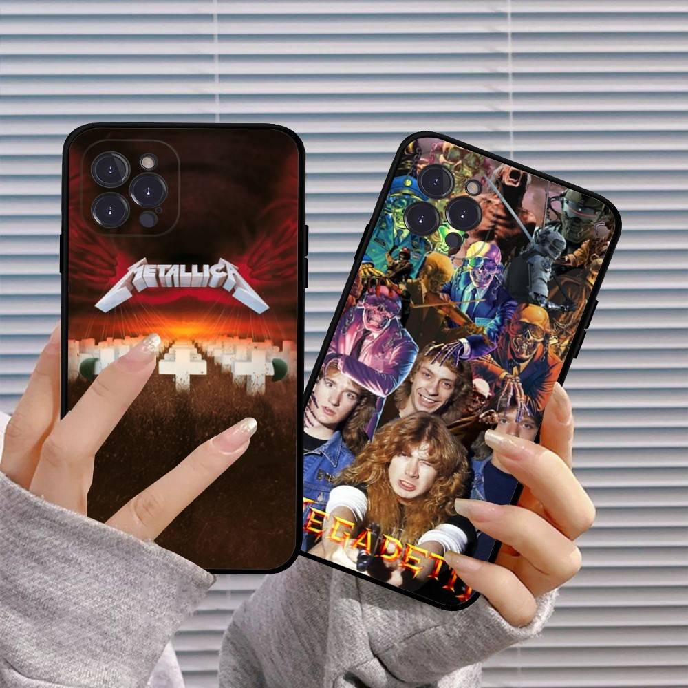 Музыкальная группа M-Megadeth Черный Мягкий Чехол Для Телефона Для IPhone 16 15 14 13 11 12 17 Pro Max Mini Plus