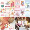 Gift Wrapping Party Decoration Cartoon Animal Happy Birthday Cards Greeting Labels Message Postcard
