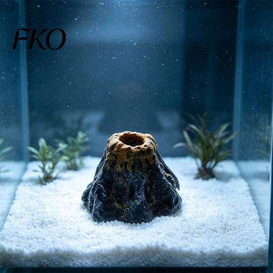 Shell Shaped Fish Tank Decor Aquarium Bubbler Shell, Resin Volcano Coral Air Pump Bubbler, Ornament Decoration for Shrimp Crab Betta Bubble