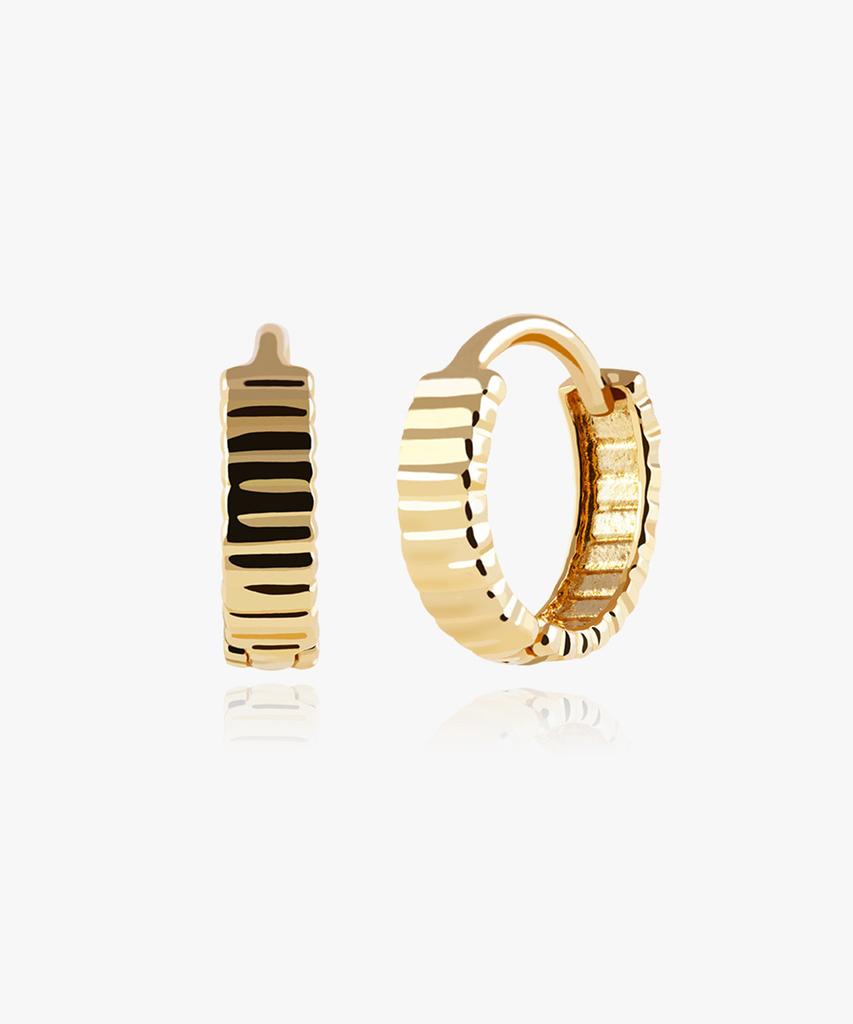 Helene Jewelry Золотые серьги-кольца 14 карат с огранкой Иван