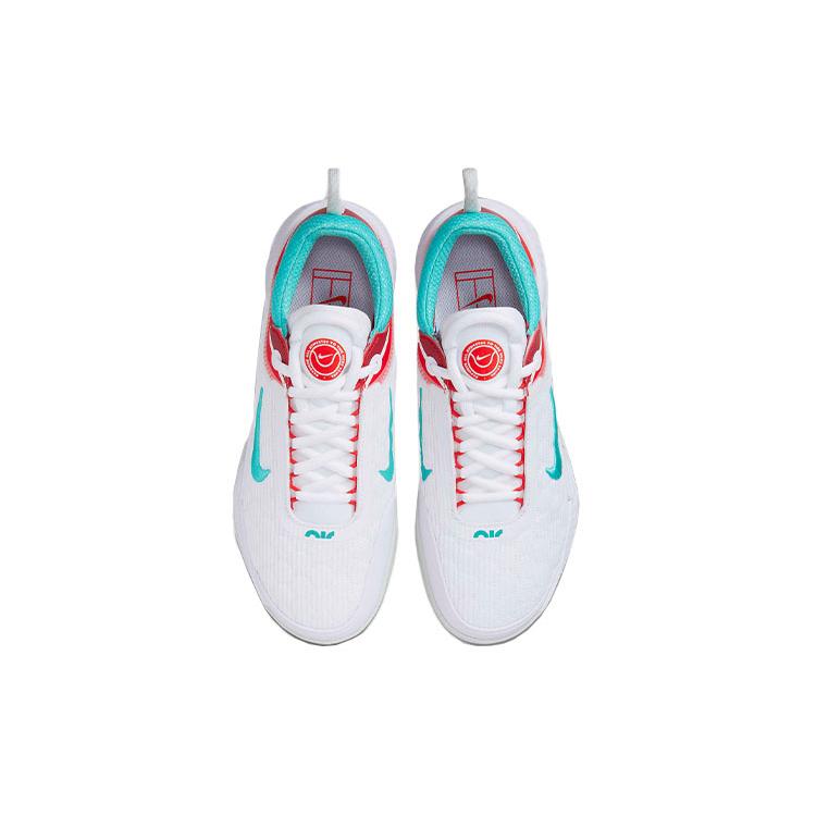 Nike Кроссовки Court Zoom Nxt Hc Белый Светло-серебристый Огненно-красный Вымытый бирюзовый Женские DH0222-136