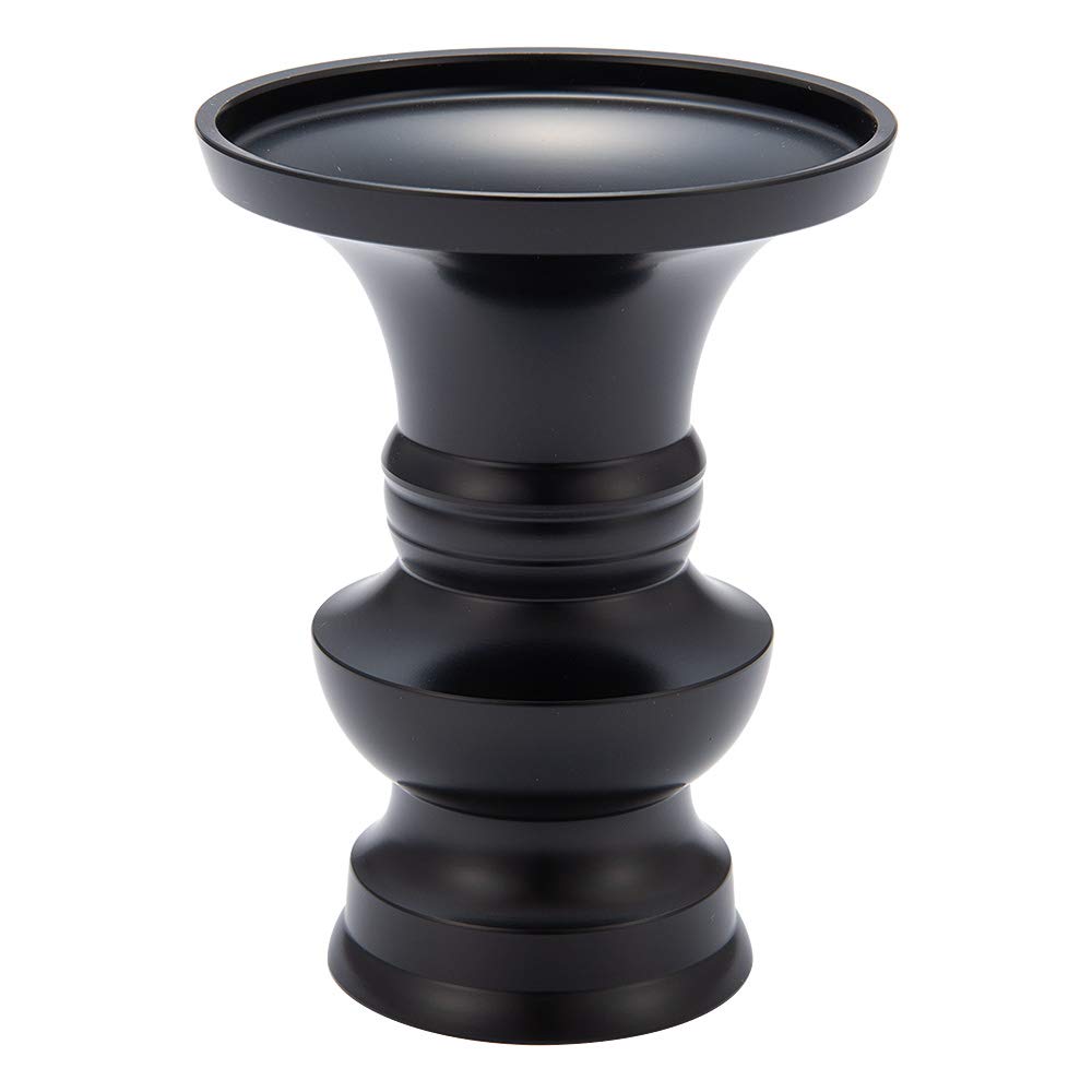 Buddhist Altar Shop Takita Shoten Buddhist Altar Flower Vase, Black, 3 Sun (9.3cm Tall X 7.2cm Diameter), Brass, Takaoka Copperware, Certificate of