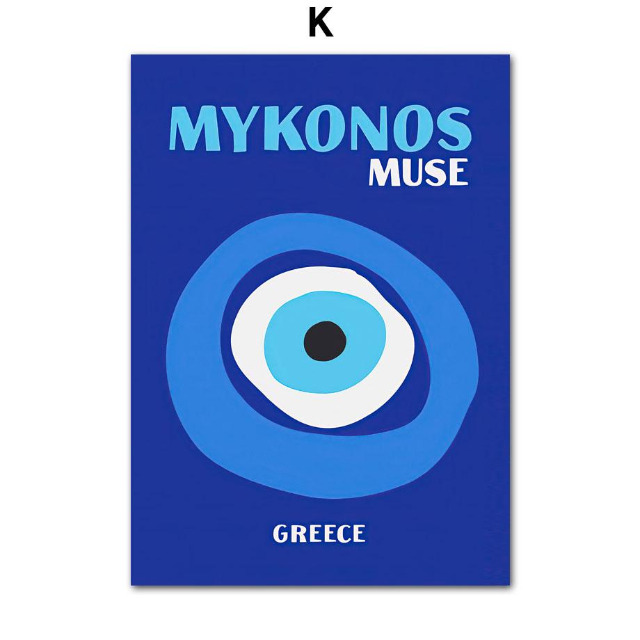 Preppy Color Travel Posters Miami Bondi Palms Ibiza Mykonos Capry Art Print Minimalist Nordic Canvas Painting Living Room Decor