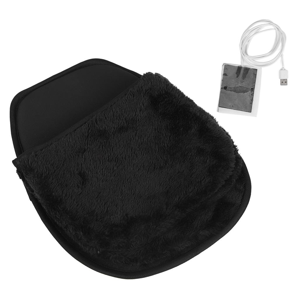 USB Heated Computer Mouse Pad Hand Warmer Roomy Hand Warming Mouse Pad Desk Accessories for Men and WomenBlack