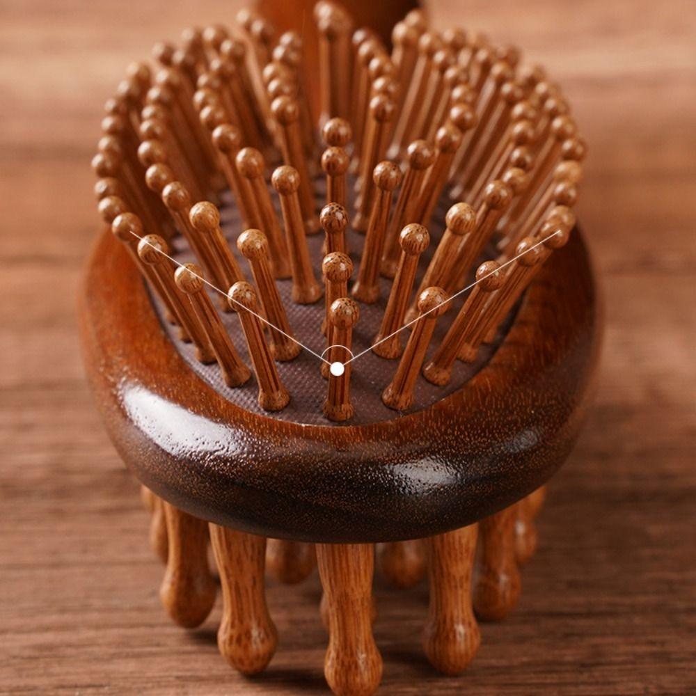 Гребень с воздушной подушкой из сандалового дерева «Золотой шелк» Двусторонний массажный деревянный гребень Гребень с воздушной подушкой Вьющиеся волосы