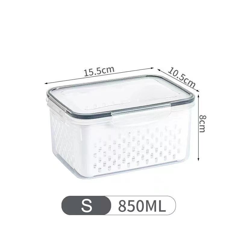 Refrigerator Storage Box Fridge Organizer Fresh Vegetable Fruit Boxes Drain Basket Storage Containers Pantry Kitchen Organizer