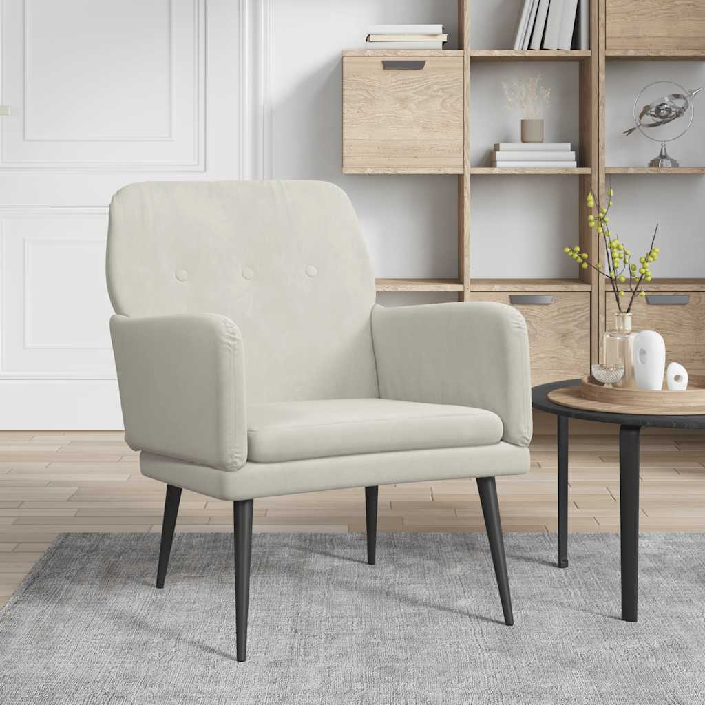 vidaXL Sessel Creme 62x79x79 cm Samt