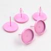 8/10/12mm 20pcs/lot 26 Colors Plated Earring Studs,Earrings Blank/Base,Fit 8-12mm Glass Cabochons,Buttons Earring Bezels