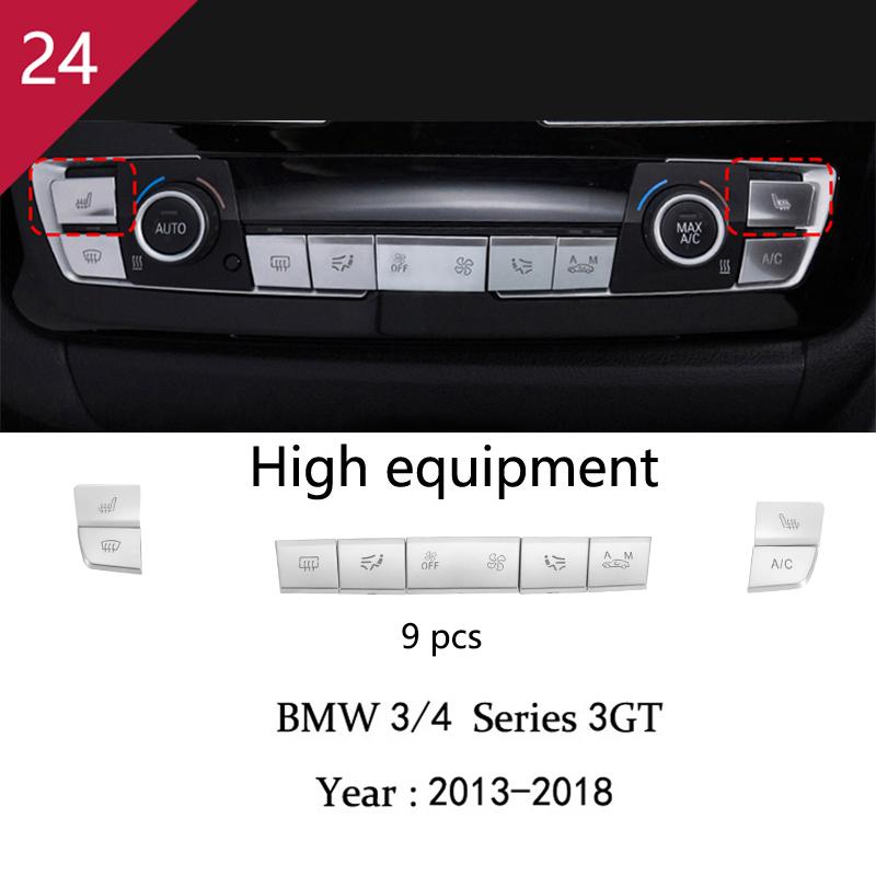 For q6 3 4 Series 3GT F30 F32 F34 Car Styling interior Gearshift AC CD button Panel Door Armrest Decoration Cover Trim Sticker q6