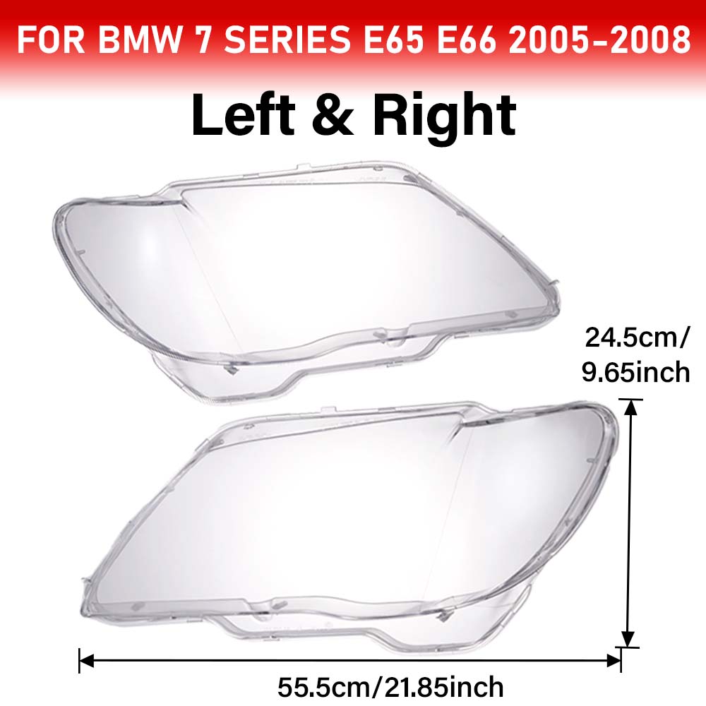1/2PCS Car Headlight Cover For BMW 7 Series E66 Front Combination Large Lampshade 05-08 Series Headlight Clear Lens Shell Cover