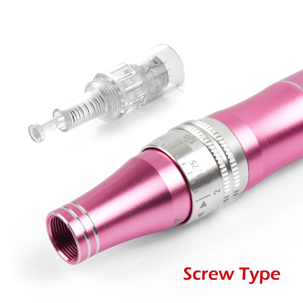Rechargeable Rose Electric Microneedle Pen for Skin Rejuvenation and Hyaluronic Acid Treatment.