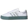 Adidas Originals Sambarose Synthetic Leather Low-Top Sneakers Women Sneakers White Blue FX6274