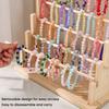 Wooden Jewelry Stand Log Bracelet Display Organizer with Removable Rod Visible Jewelry Showcase Rack