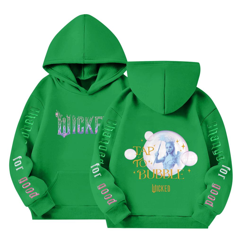 Kids' Long Sleeve Loose Pullover Letter Print Drawstring Hooded Sweatshirt