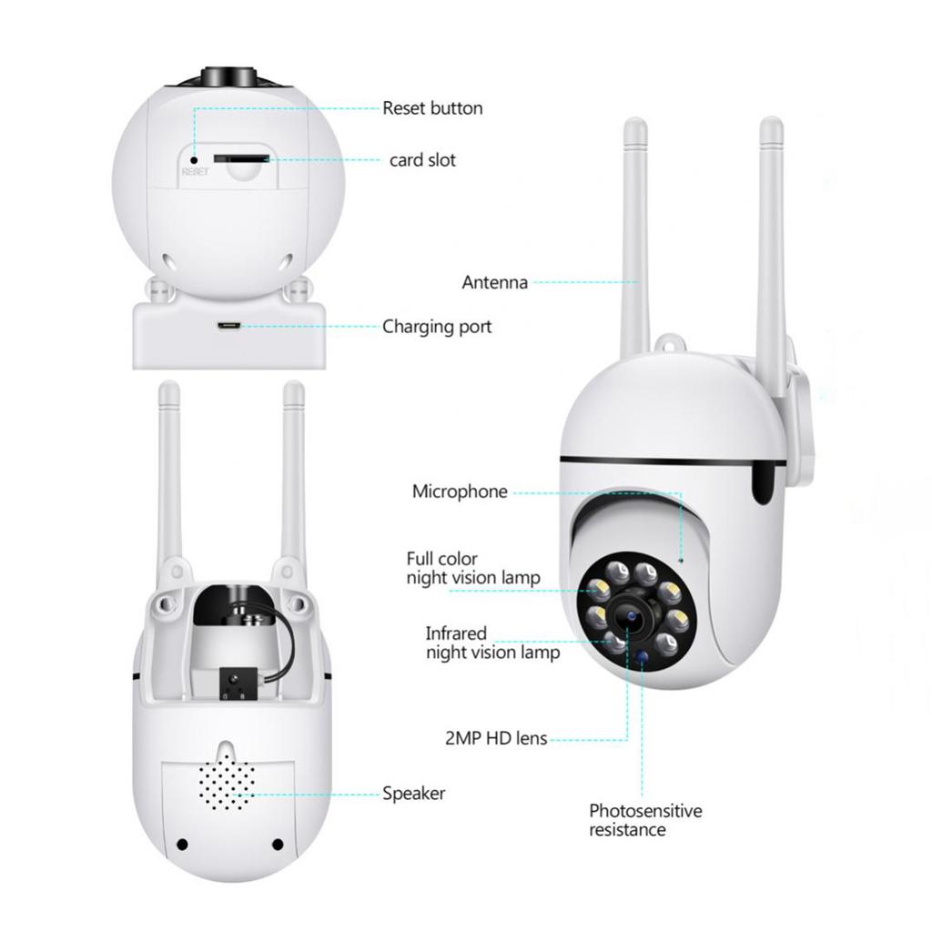 Smart Security Camera with APP Remote Control 1080p HD Home Camera with Night Vision Motion Detection Tilt 350° for Baby Pet Older