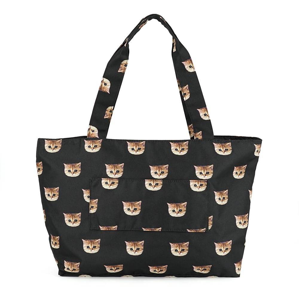 ACCESSOIRES Folding Tote Bag Nunet Cat Pattern Black [Paul & Joe] PJA-B843-BK