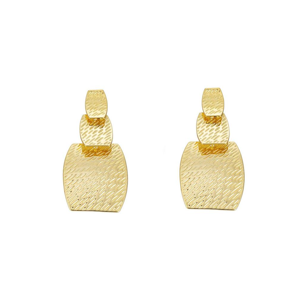"Modern European & American Gold-Plated Statement Earrings - High-End Niche Design"