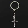 Модный брелок 35x23 мм, крест, ветка цветка, бронзовый, серебряный цвет, подвески, сделай сам, мужские ювелирные изделия, автомобильный брелок, кольцо, держатель, подарок