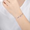 Women Bracelet Heart Cubic Zirconia Wing Shape Adjustable Length Angel Wrist Chain